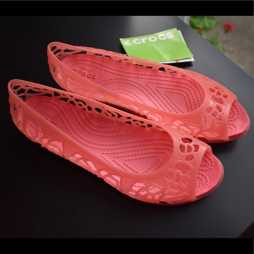 Crocs jelly flats size 8